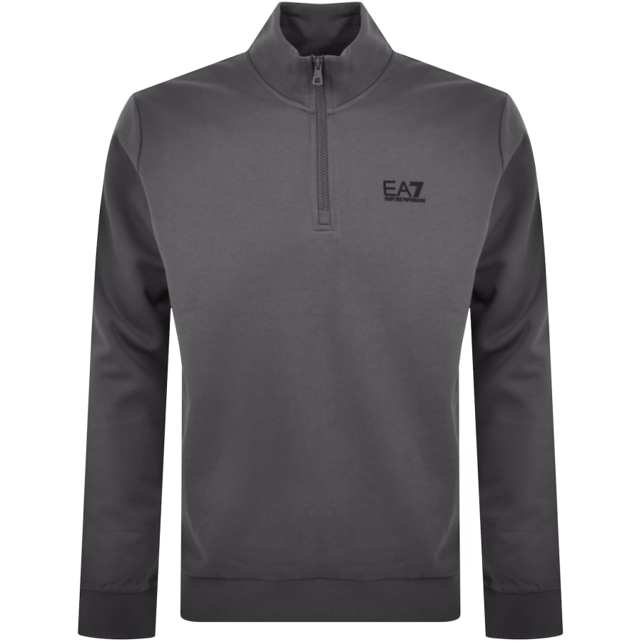 EA7 Emporio Armani Half Zip Logo Sweatshirt Grey